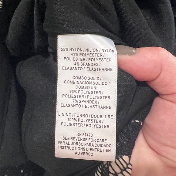 Taylor lace mini-dress - NWT - black lace overlay.  Size 2 - Picture 11 of 11